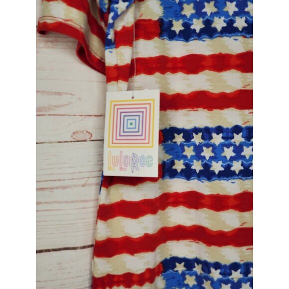 Rare LuLaRoe GiGi 2XL Women’s Shirt – Patriotic Flag Graphic Design Poly/Spandex - Picture 7 of 12